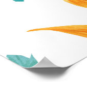 水彩ひまわり：夏の植物プリント ポスター (角)