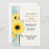水彩ひまわり 招待状 (正面/裏面)