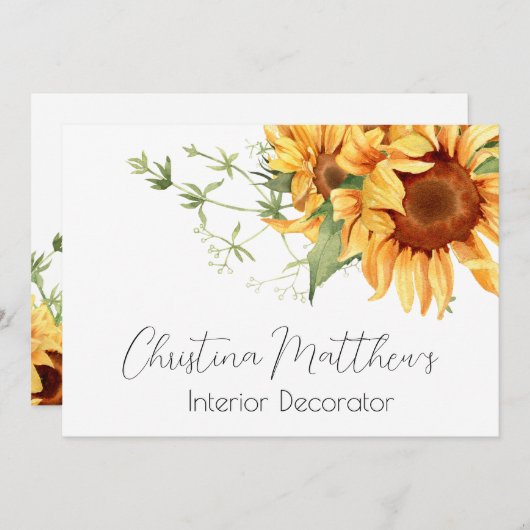 水彩ひまわり 招待状 (正面/裏面)