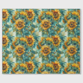 水彩ひまわり（淡） ラッピングペーパー (フラット)