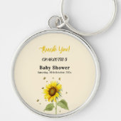 水彩ひまわり&蝶ベビーシャワー キーホルダー (正面)