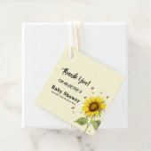 水彩ひまわり&蝶ベビーシャワー フェイバータグ (インサイチュ)