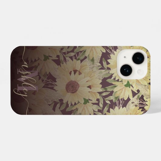 水彩ひまわり iPhoneケース (裏面横)