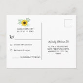 水彩ひまわりRSVPポストカード インビテーションポストカード (裏面)