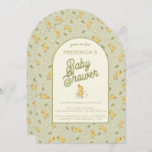 水彩ひよこベビーシャワー 招待状 (正面/裏面)