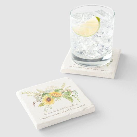 水彩ひエレガントまわり引用文石コースター ストーンコースター (横)