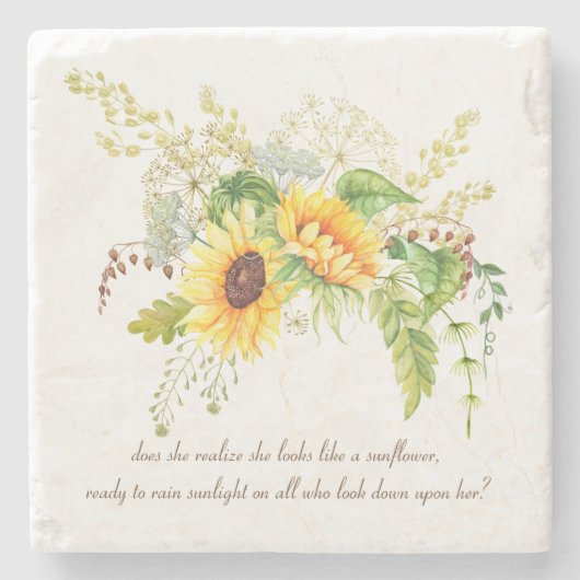 水彩ひエレガントまわり引用文石コースター ストーンコースター (正面)