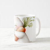 水彩ふわふわバニーニンジン愛 コーヒーマグカップ (正面右)