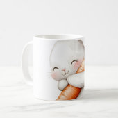 水彩ふわふわバニーニンジン愛 コーヒーマグカップ (正面左)
