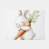水彩ふわふわバニーニンジン愛 ドアマット (正面)