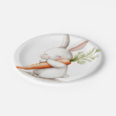 水彩ふわふわバニーニンジン愛 ペーパープレート (アングル)