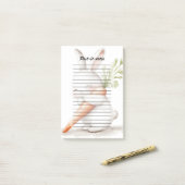 水彩ふわふわバニーニンジン愛 ポストイット (デスク上)