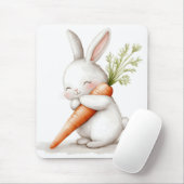 水彩ふわふわバニーニンジン愛 マウスパッド (マウス)