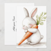水彩ふわふわバニーニンジン愛 案内状 (正面/裏面)