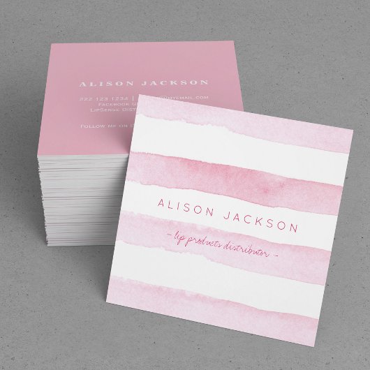 水彩ほおずきのストライプ口紅製品の販売業者 スクエア名刺