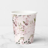 水彩ほこりっぽいバラアジサイDIY背景 紙コップ (右)