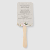 水彩ほこりっぽいバラピンク結婚ズのプログラム ハンドファン (裏面)