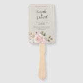 水彩ほこりっぽいバラピンク結婚ズのプログラム ハンドファン (正面)