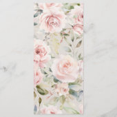 水彩ほこりっぽいバラピンク結婚ズ メニュー (裏面)