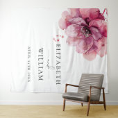 水彩ほこりっぽいバラフローラフォトブース背景 タペストリー (インサイチュ(横))