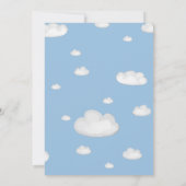 水彩ほこりっぽいブルーエレファントベビーシャワー 招待状 (裏面)