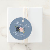 水彩ほこりっぽいブルーピンクフローラありがとう フェイバータグ (インサイチュ)