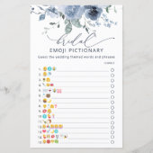 水彩ほこりっぽいブルーフローラブライダルシャワーゲーム (正面)