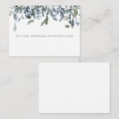 水彩ほこりっぽいブルーフローラブライダルシャワー エンクロージャーカード (正面/裏面)