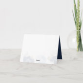 水彩ほこりっぽいブルーフローラブライダルシャワー サンキューカード (裏面)