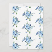 水彩ほこりっぽいブルーフローラブライダルシャワー 招待状 (裏面)