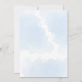 水彩ほこりっぽいブルーフローラ結婚式招待状 招待状 (裏面)