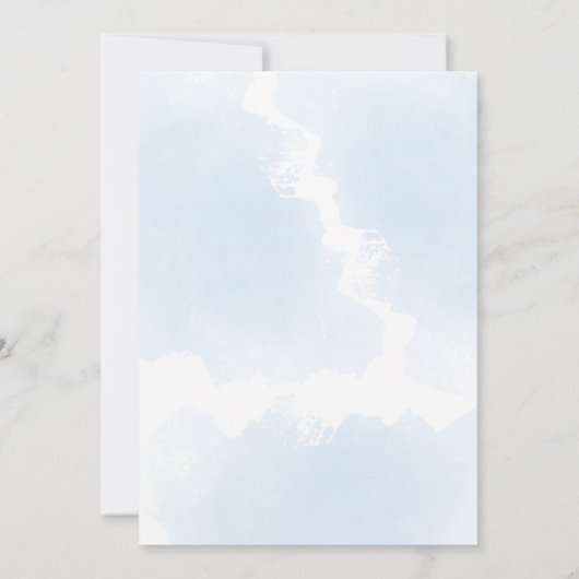 水彩ほこりっぽいブルーフローラ結婚式招待状 招待状 (裏面)