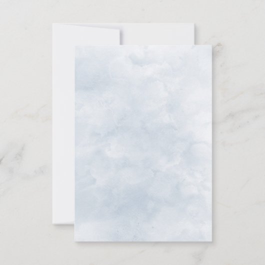 水彩ほこりっぽい青いフローラの食事のオプシ結婚ョン 出欠カード (裏面)