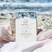 水彩ほこりっぽい青い冬の赤ちゃんシャワー 招待状