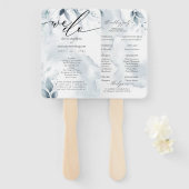 水彩ほこりっぽい青い紅葉Dawna2 ハンドファン (正面&裏面)