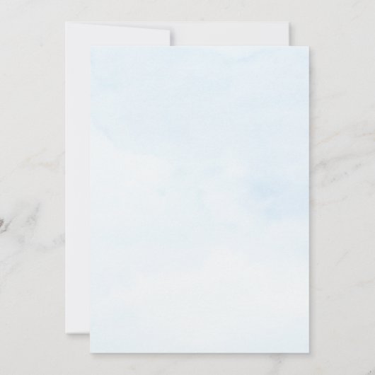 水彩ほこりっぽい青い花のバラ結婚ズ 招待状 (裏面)