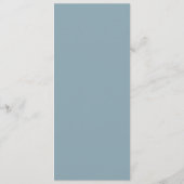 水彩ほこりっぽい青い花の結婚式 メニュー (裏面)