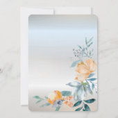 水彩ほこりっぽい青い花シルバー結婚ズ 招待状 (裏面)