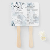 水彩ほこりっぽい青い葉の黄褐色 ハンドファン (正面&裏面)