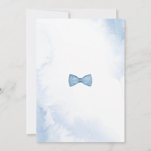 水彩ほこりっぽい青かわいい象の赤ちゃんシャワー 招待状 (裏面)