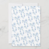 水彩ほこりっぽい青ノットの結び付けブライダルシャワー 招待状 (裏面)