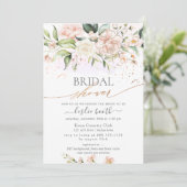 水彩ほっこりクリームローズ ブライダルシャワー 招待状 (スタンド正面)