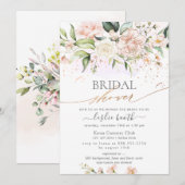水彩ほっこりクリームローズ ブライダルシャワー 招待状 (正面/裏面)