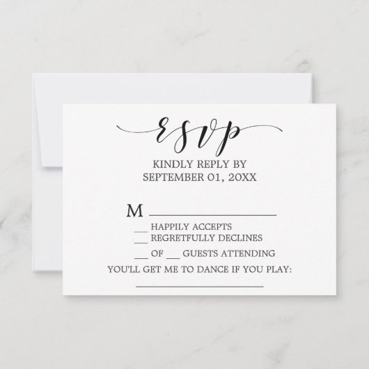 水彩ほっぺと金の歌のリクエスト　出欠お知らせカード 出欠カード (裏面)