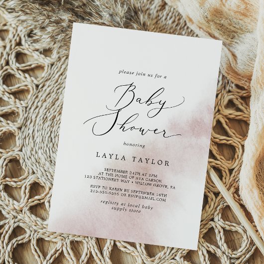 水彩ぼかし | フラッシュ ベビーシャワー 招待状