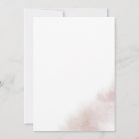 水彩ぼかし | ブラッシュ ウェディング レセプション 招待状 (裏面)