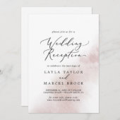 水彩ぼかし | ブラッシュ ウェディング レセプション 招待状 (正面/裏面)
