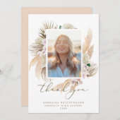 水彩ぼほ写真卒業ありがとう サンキューカード (正面/裏面)