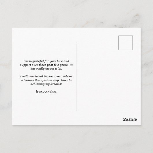 水彩ぼほ写真卒業サンキューポストカー ポストカード (裏面)