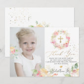 水彩ぼんやりスイートピーありがとうございます 招待状 (正面/裏面)